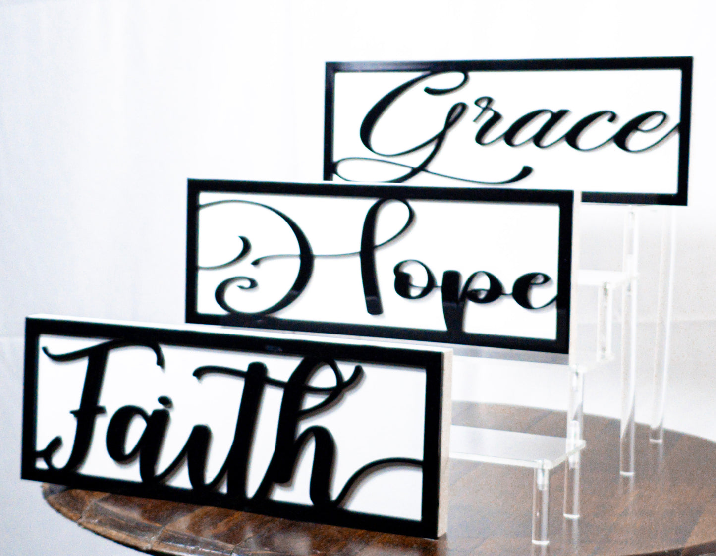Faith · Hope · Grace – Wooden Sign Set (3 pcs.)