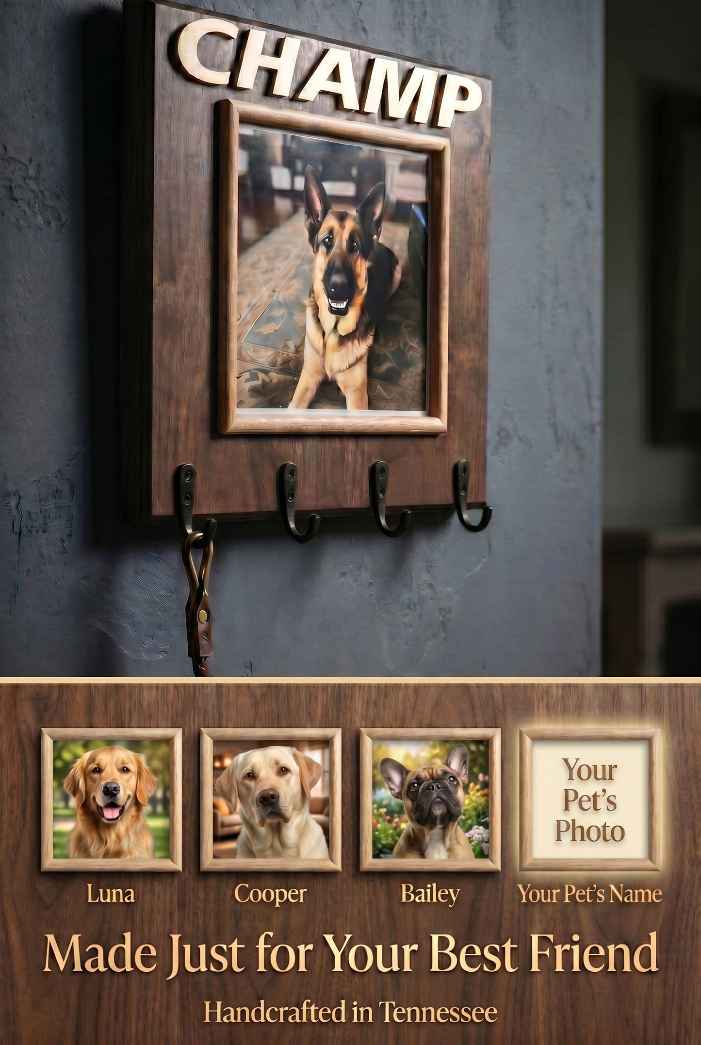 Walnut Pet Rack