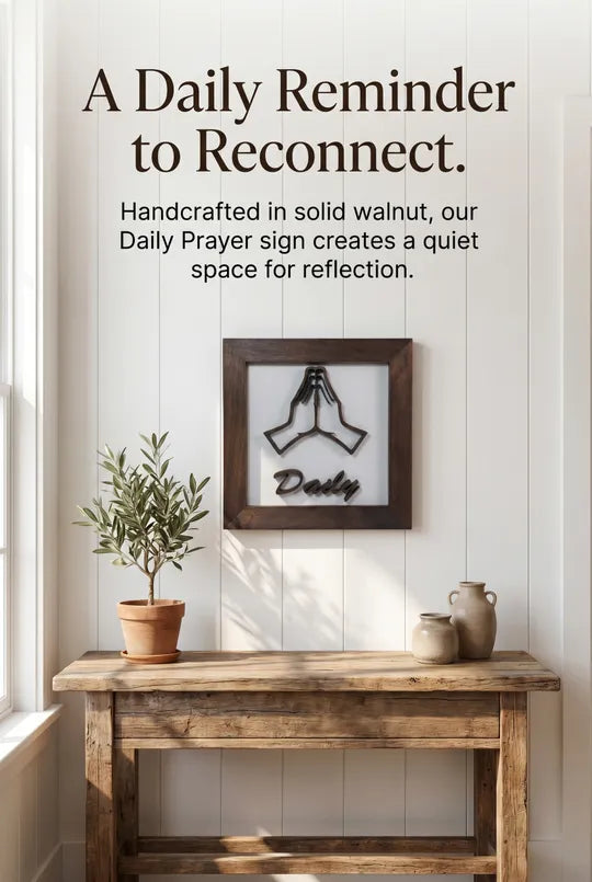 Daily Prayer Wall Sign – Walnut Frame