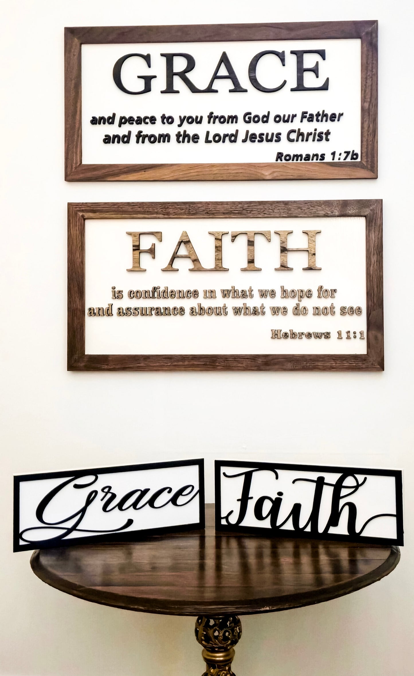 Faith · Hope · Grace – Wooden Sign Set (3 pcs.)